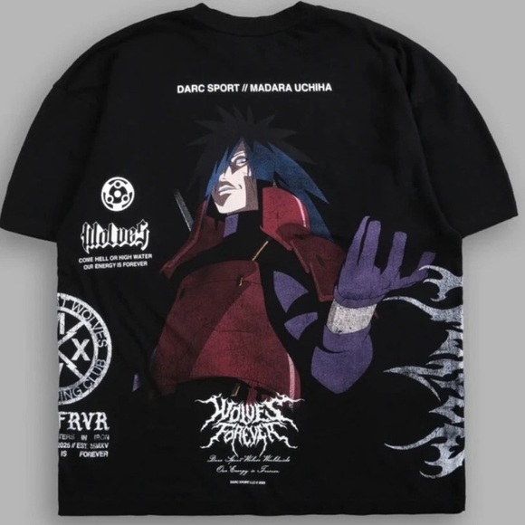 DARC SPORT MADARA UCHIHA SIDE BY SIDE SERIES PREMIUM TEE BLACK - M - Picture 2 of 7